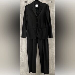 J’ENVIE New York Carol Trotta Womens Black Gray Pinstripe Blazer Pant Suit S12